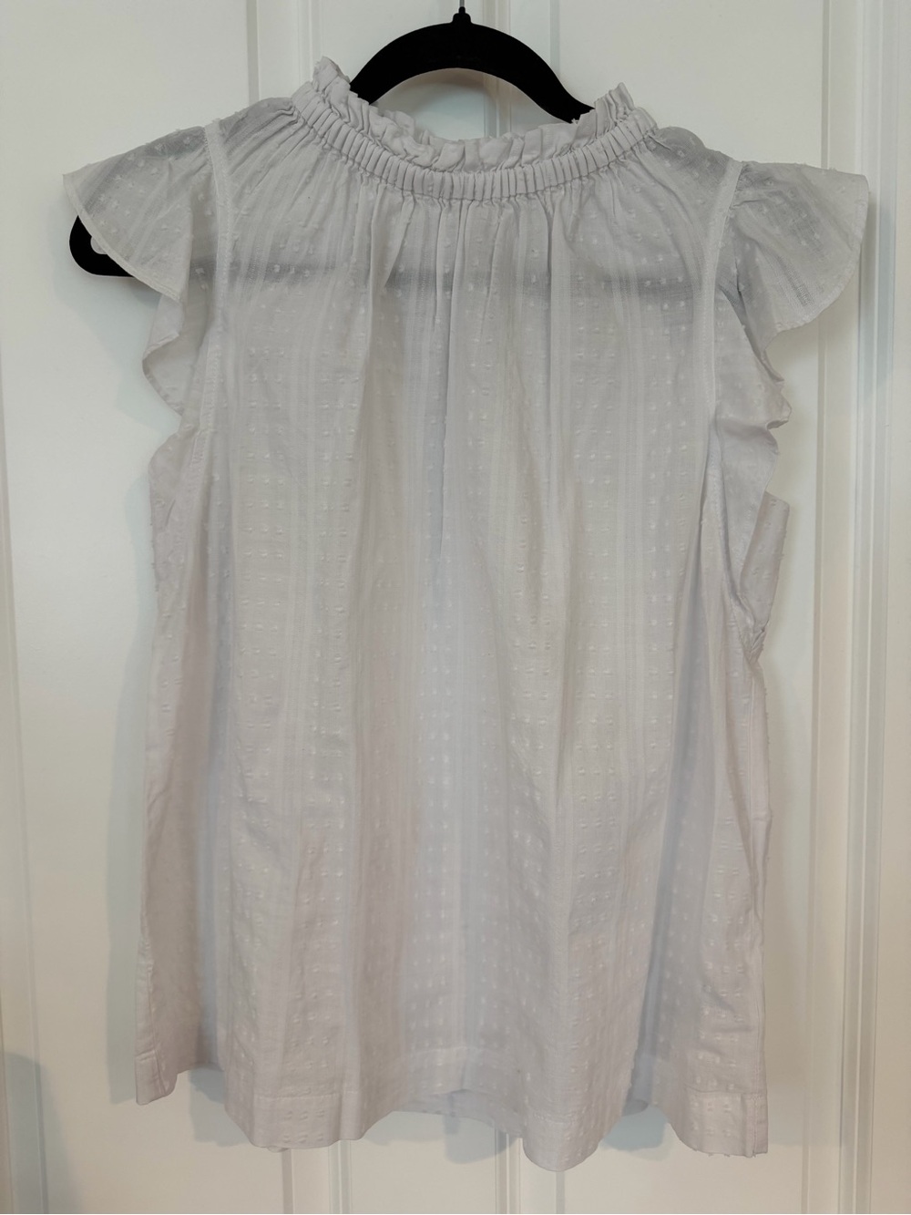 GAP White Ruffle-Smock Blouse